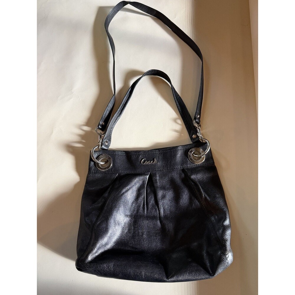 Vintage Authentic Coach Black Leather Ashley Bag EUC